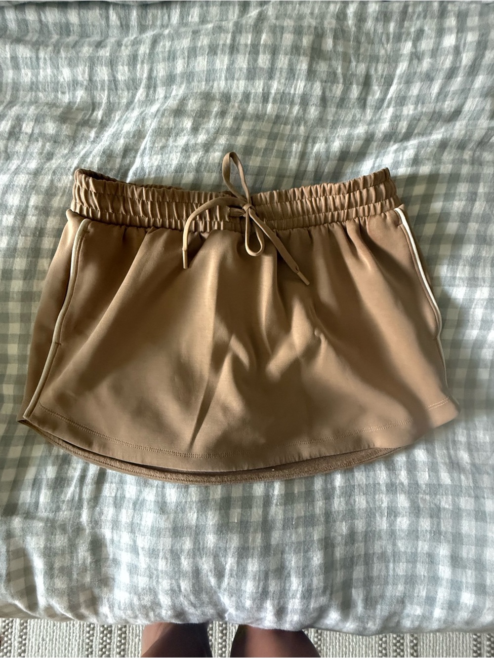 JoyLab Tan Drawstring Mini Skirt